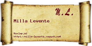 Milla Levente névjegykártya